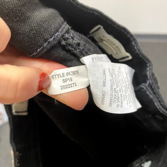 Madewell 9" Mid-Rise Skinny Crop Jeans in ISKO Stay Black Raw-Hem 24 - Picture 9 of 9